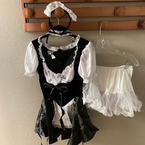 A fun and flirty French maid Halloween costume.